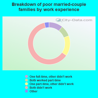 Breakdown of poor married-couple families by work experience